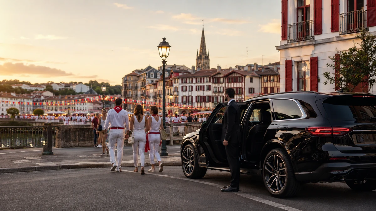 Chauffeur privé pour les Fêtes de Bayonne 2026 depuis Bordeaux